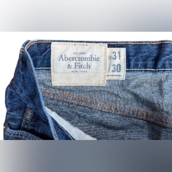 Abercrombie & Fitch 1892 Jeans Men’s 31x30 Relaxed Fit Button Fly Blue Denim - Picture 6 of 7